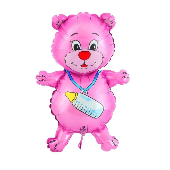 Медвежонок с бутылочкой (розовый)